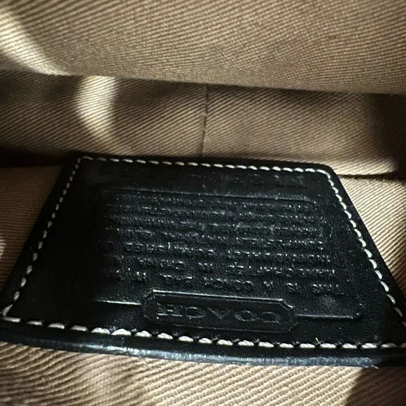 Coach Black Crossbody Bag with Buckle Detail and White Stitching - Picture 9 of 15